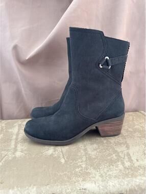 Teva Foxy Mid Ankle Boots Black Side Zip 8.5